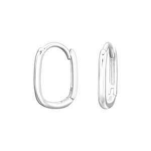 Sterling Silver Oval Huggie Earrings